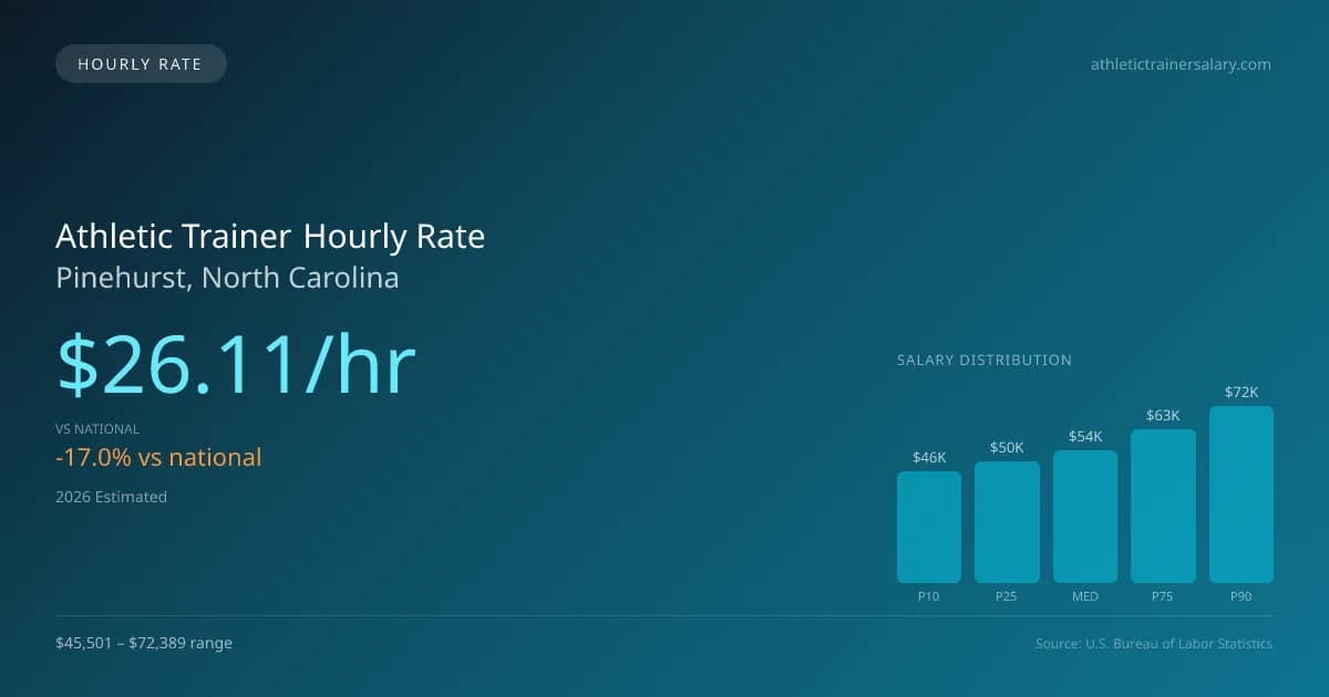Athletic Trainer Hourly Rate in Pinehurst, NC — 2026 est., based on 2025 BLS