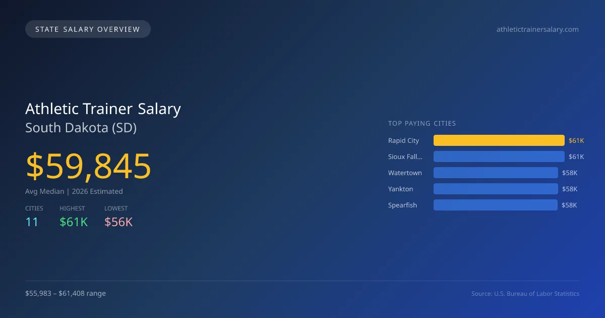 Athletic Trainer Salary in South Dakota - 2025 BLS Data Infographic